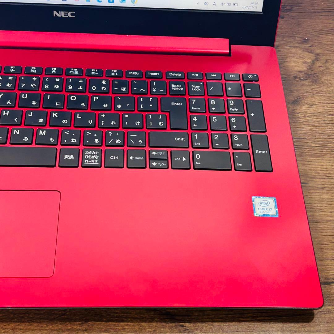 高性能i7 第8世代ノートPC SSD512/16GB オフィス付き NEC