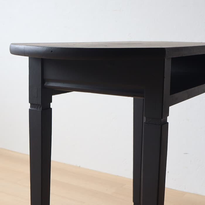 アンティーク 半円テーブル ブラック 無垢材 古家具 黒色 カウンター