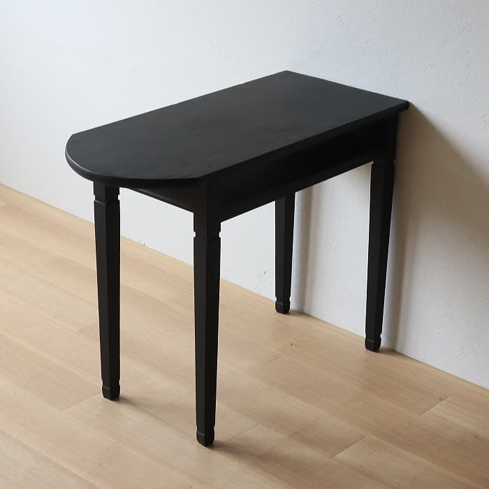 アンティーク 半円テーブル ブラック 無垢材 古家具 黒色 カウンター