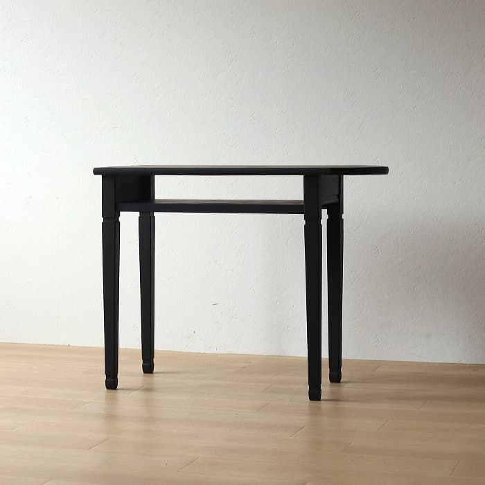 アンティーク 半円テーブル ブラック 無垢材 古家具 黒色 カウンター