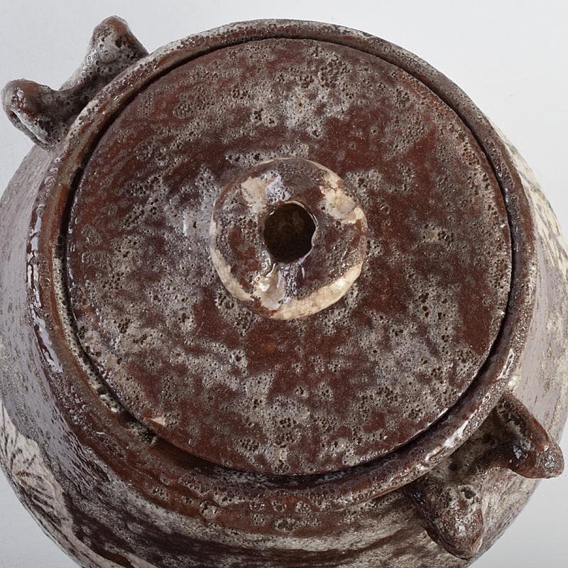 茶道具　加藤唐九郎（一ム斎）作　鼡志野算玉　水指　清水公照極め箱　MR9414B