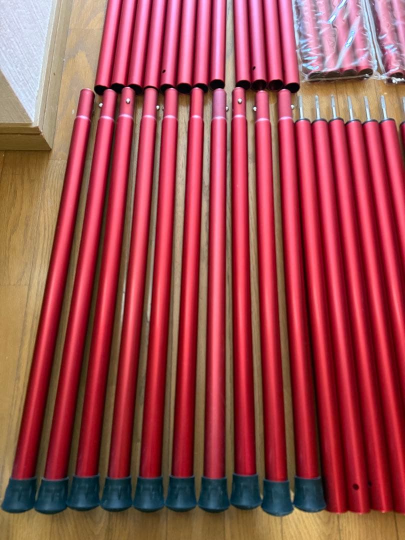 スノーピーク ウイングポールレッド240cm×10本セット