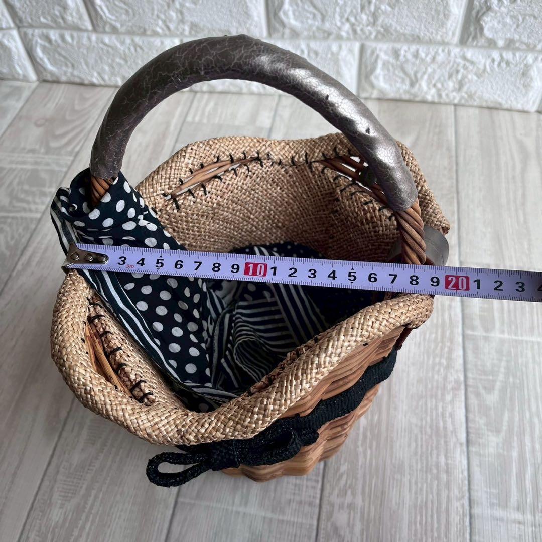 ebagos エバゴス ギンガムチェック カゴバッグ かぶせハンドル