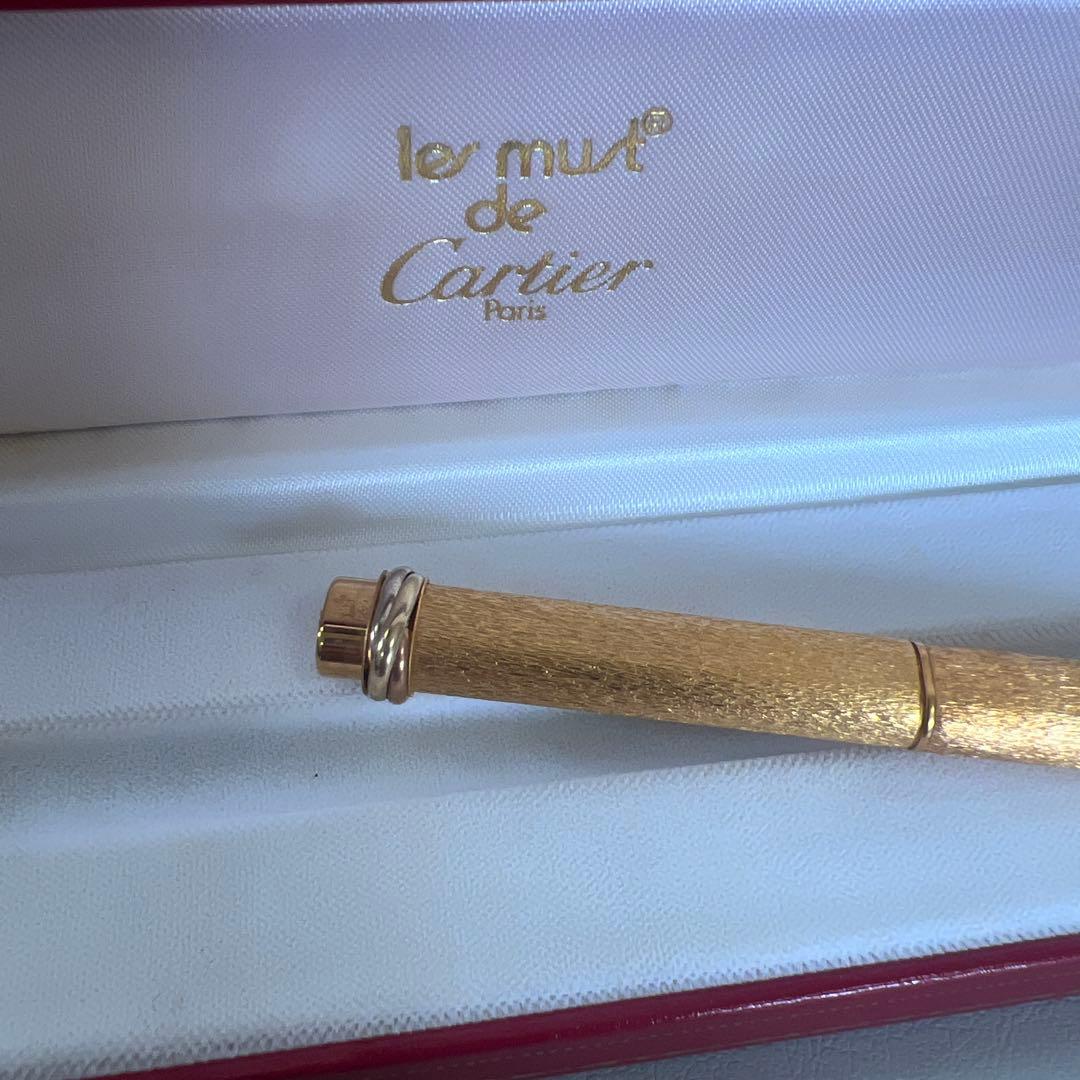 カルティエ トリニティ ボールペン ヴィンテージ ゴールド ストライプ