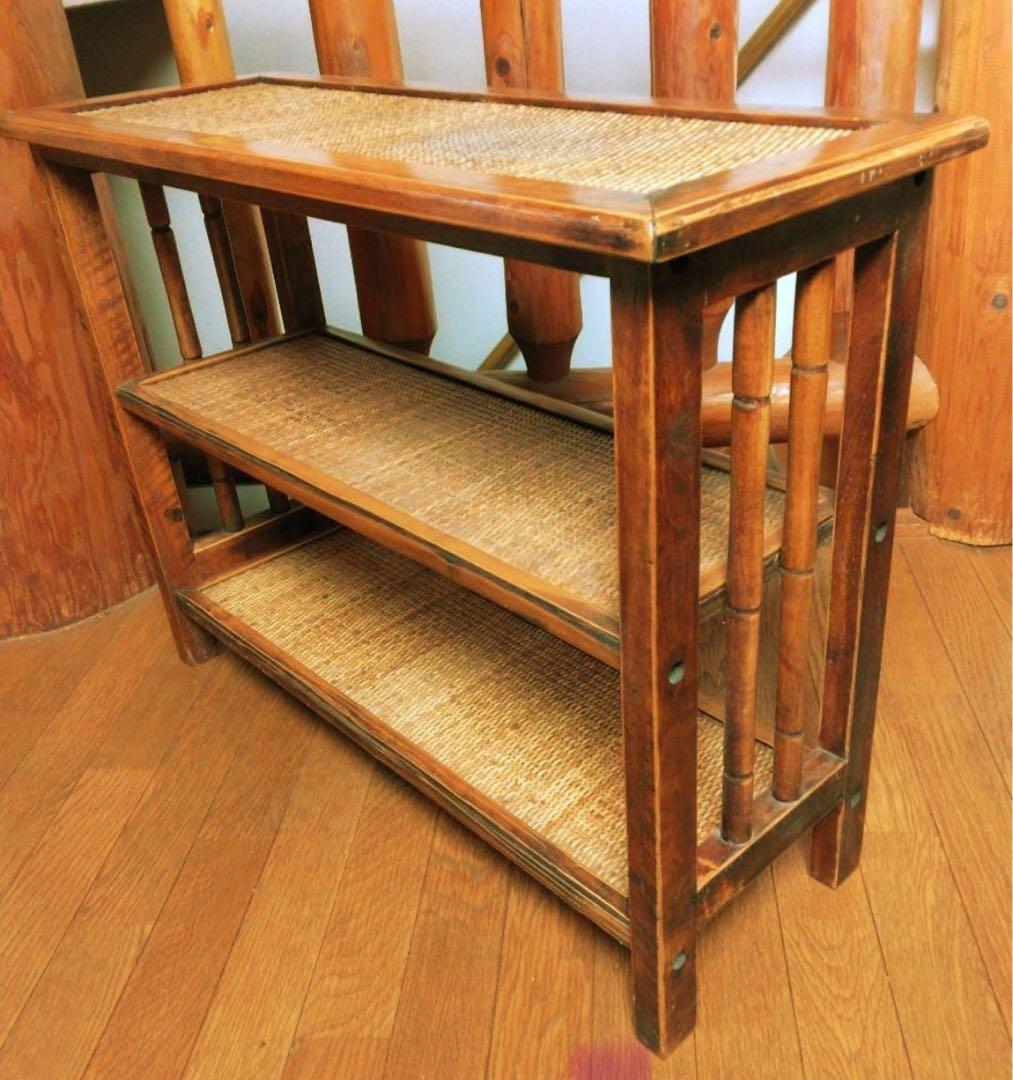 ヴィンテージ　ラタンラック　収納棚