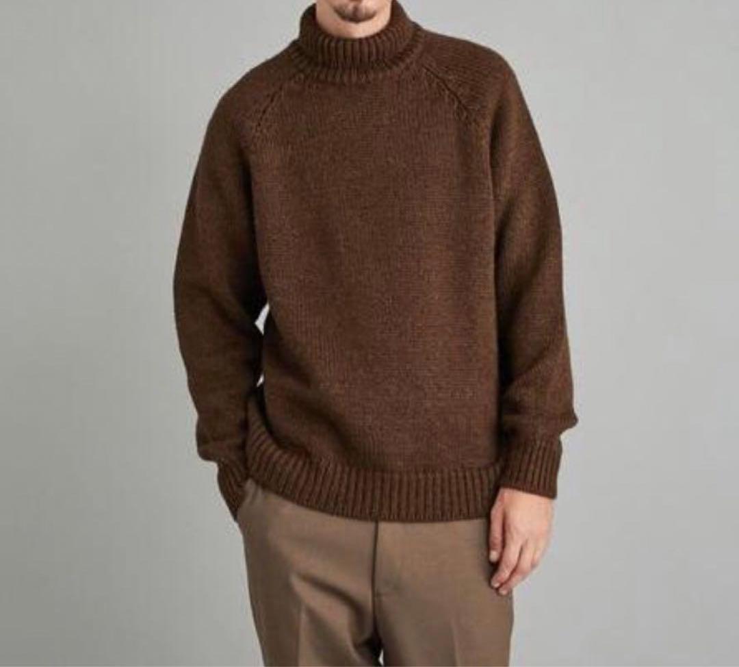 【美品】BATONER / ウール アルパカ シルク タートルネックニット