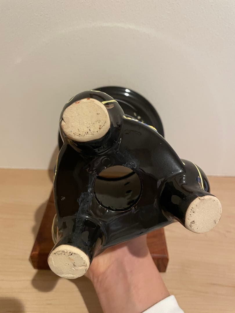 蘭鉢　錦鉢　猫足　三足　龍　波　雲　黒