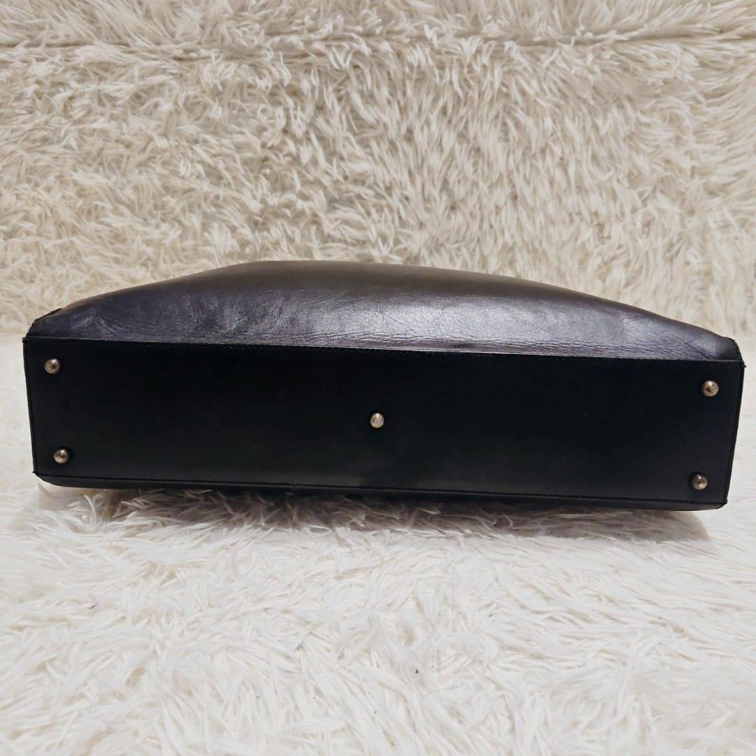 美品 マザーハウス ビジネスバッグ アンティーククラシッレザー A4 ブラック