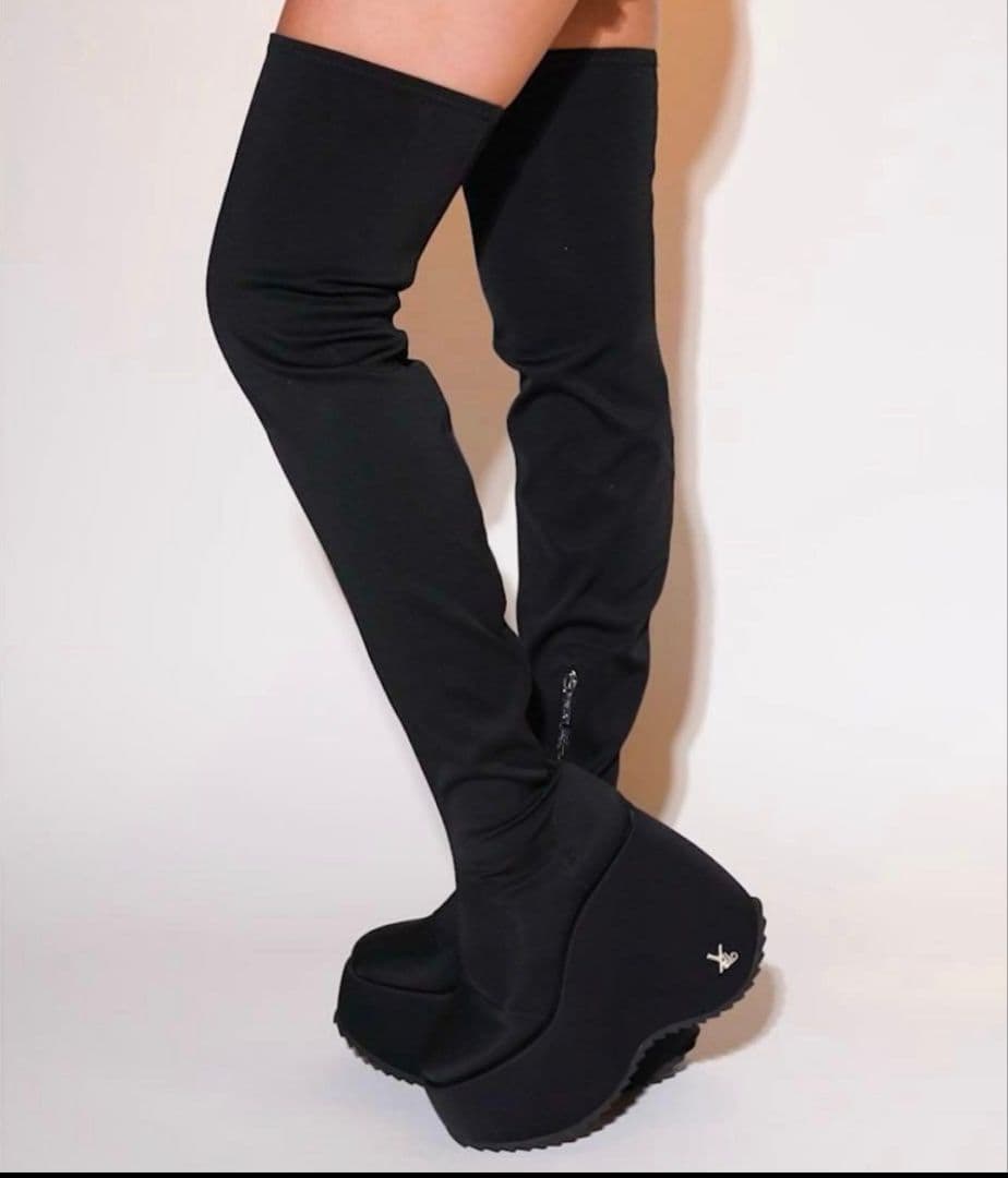 yello　TOKYO BLACK PLATFORM LONG BOOTS　新品