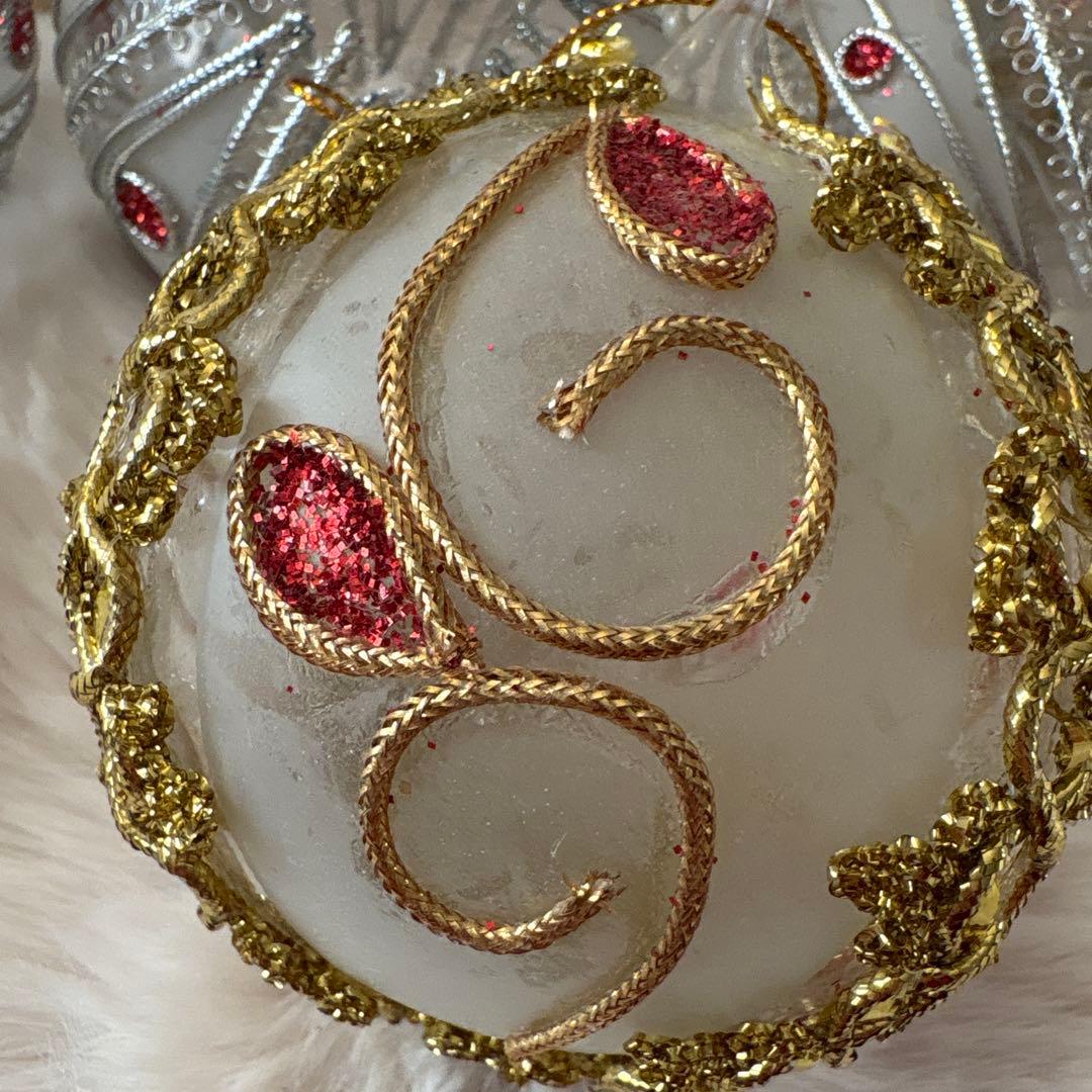 新宿伊勢丹クリスマスステーション 手作りガラス　クリスマスオーナメント3種9個