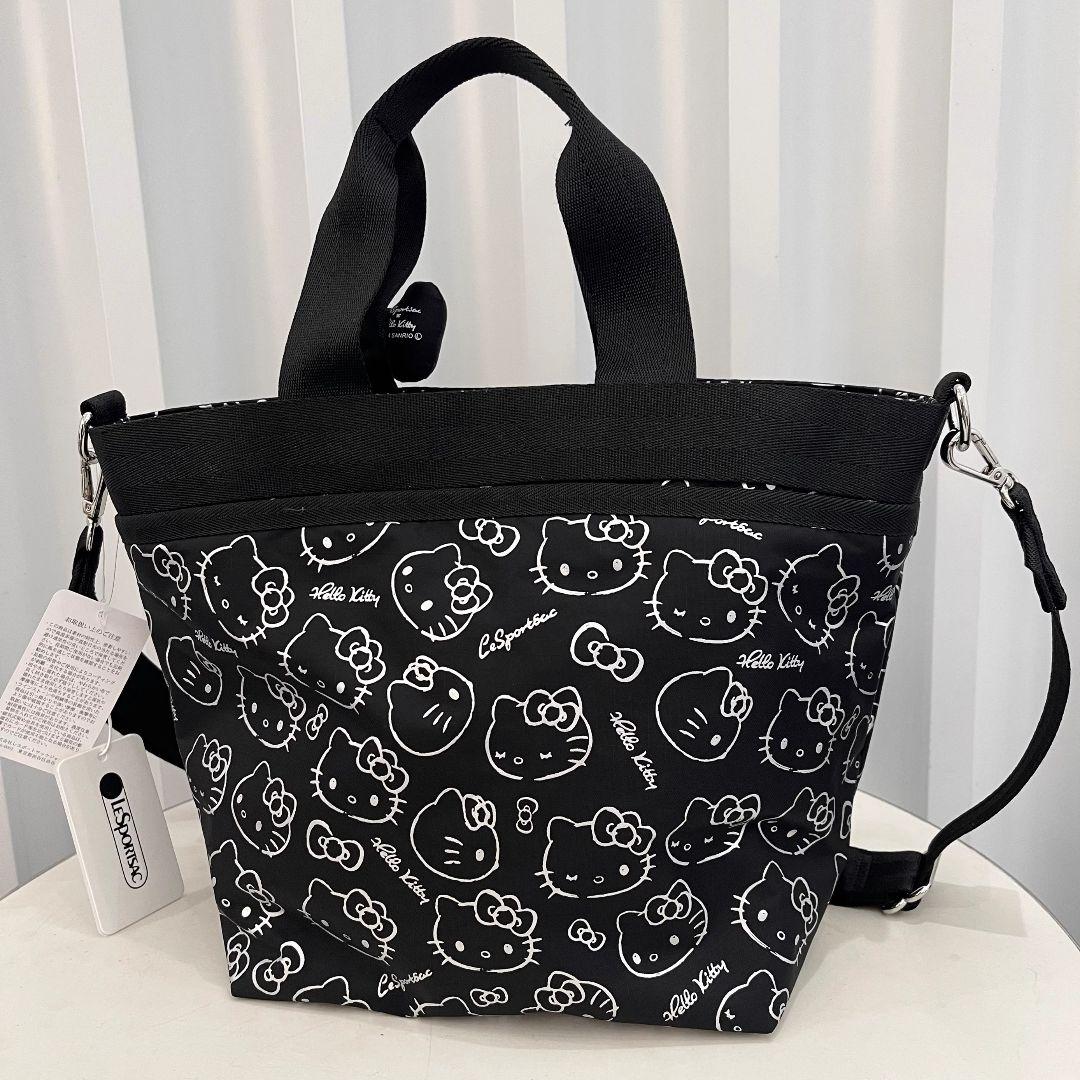 レスポートサック ハローキティ ブラック ショルダーバッグ リボン結び 2way