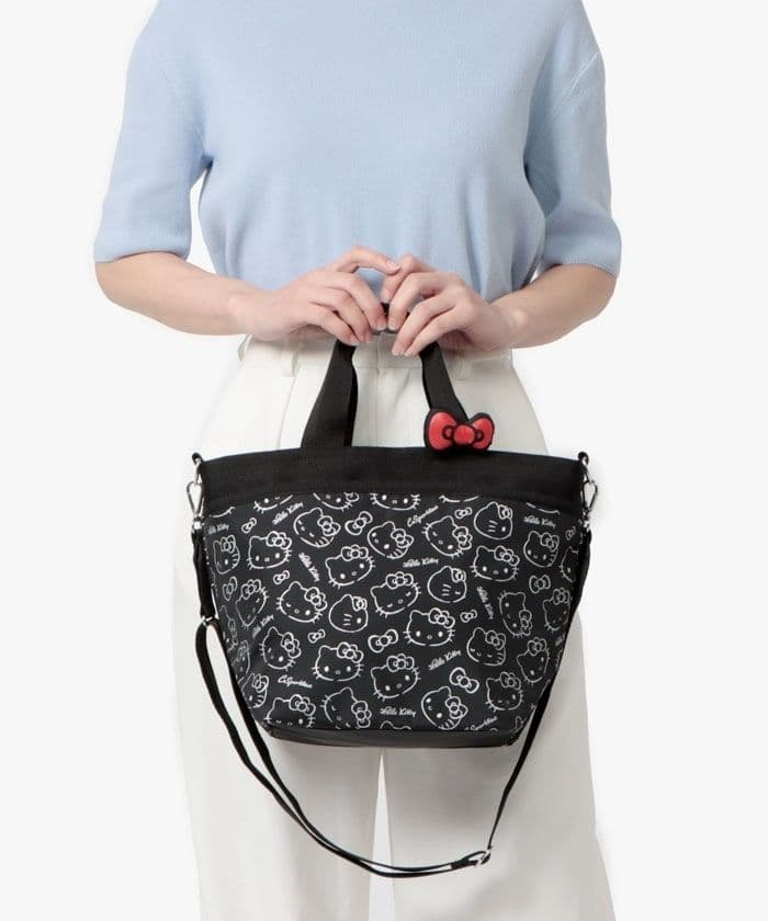レスポートサック ハローキティ ブラック ショルダーバッグ リボン結び 2way