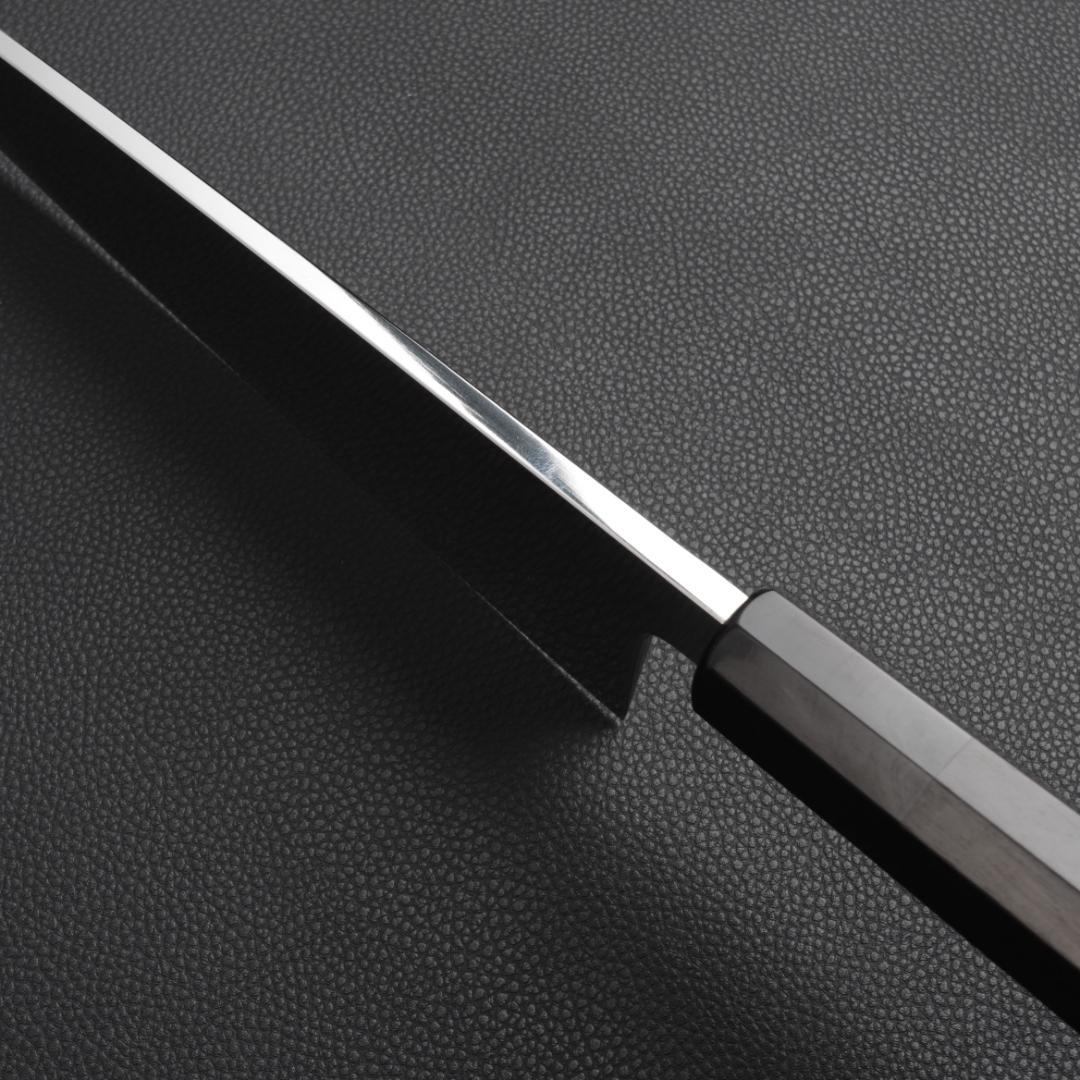 8507 鏡面仕上げ 身卸し・舟行 9寸 刃は究極の切れ味 黒檀黒水牛角八角柄