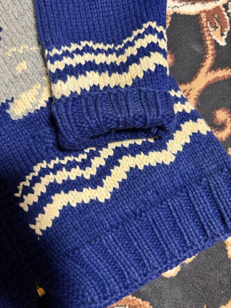 50s 60s ヴィンテージ カウチンセーター ニット シャチ柄 トラウト