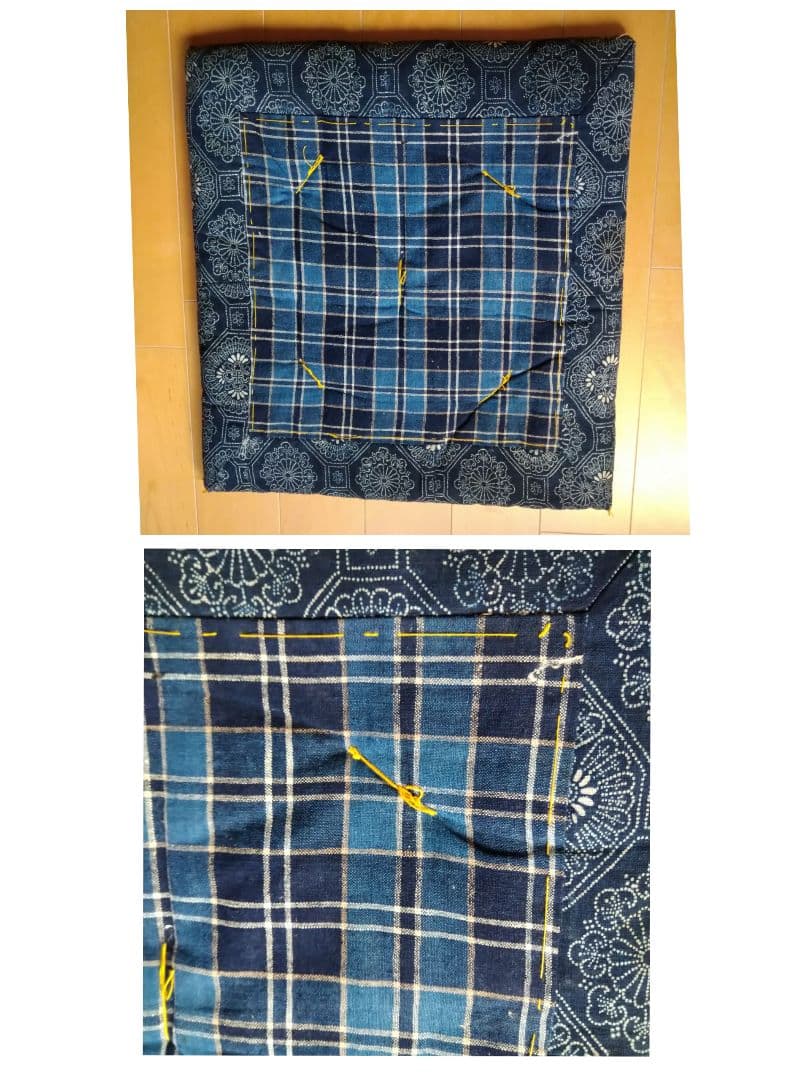 座布団 古布 絣 布団皮