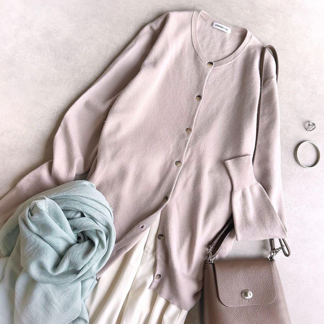 美品▲Deuxieme Classe//クルーネックカーディガン ▲カシミヤ混