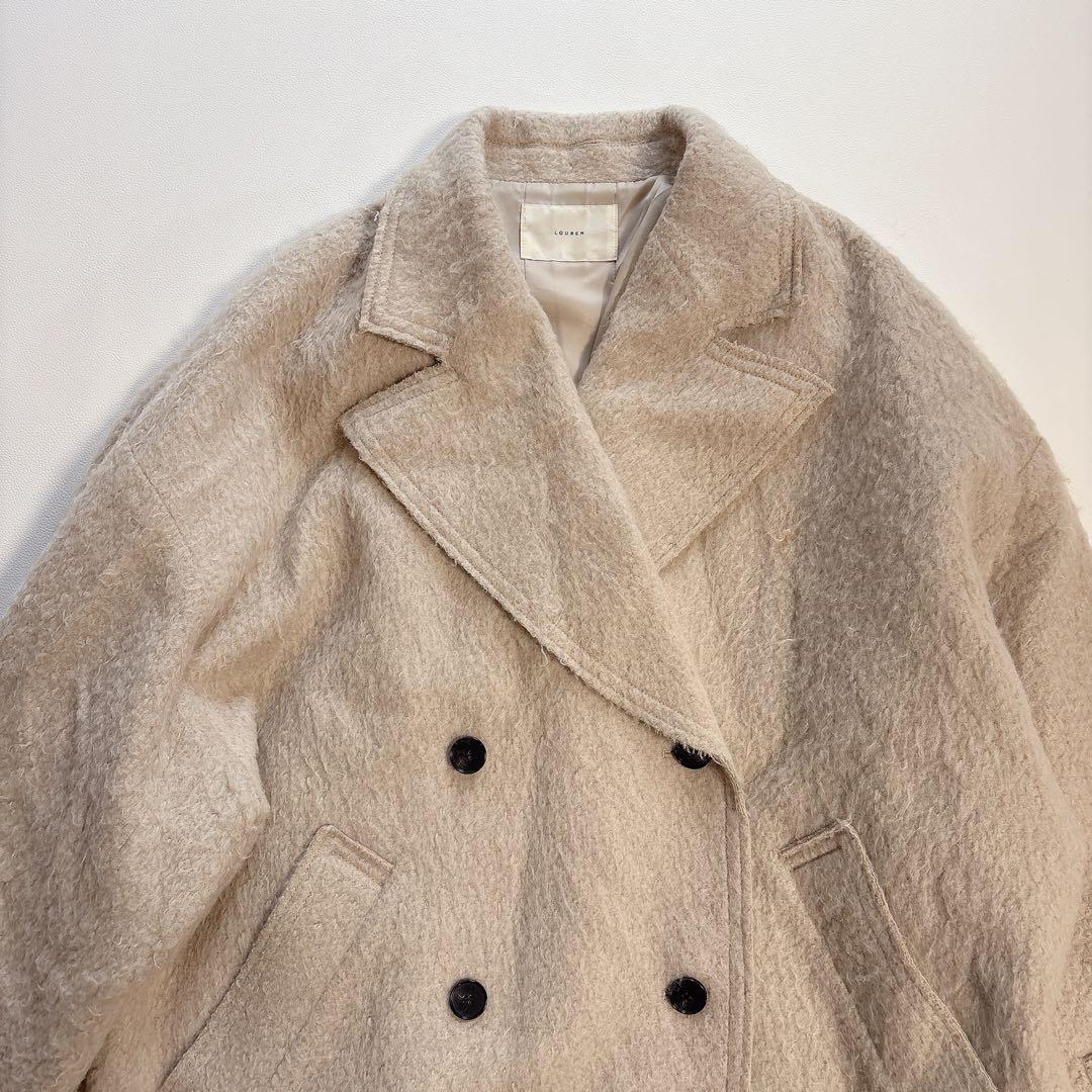 LOUREN/ローレン　シャギーモヘアコート　ダブルコート　ベージュ