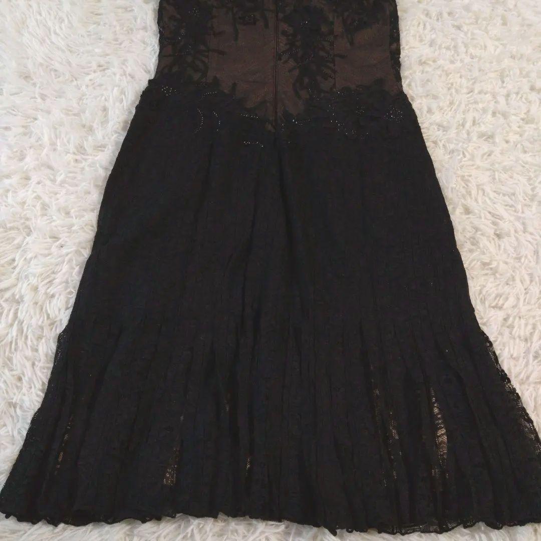 美品✨タダシショージ ワンピース　ブラック レース　刺繍　スタッズ　プリーツ