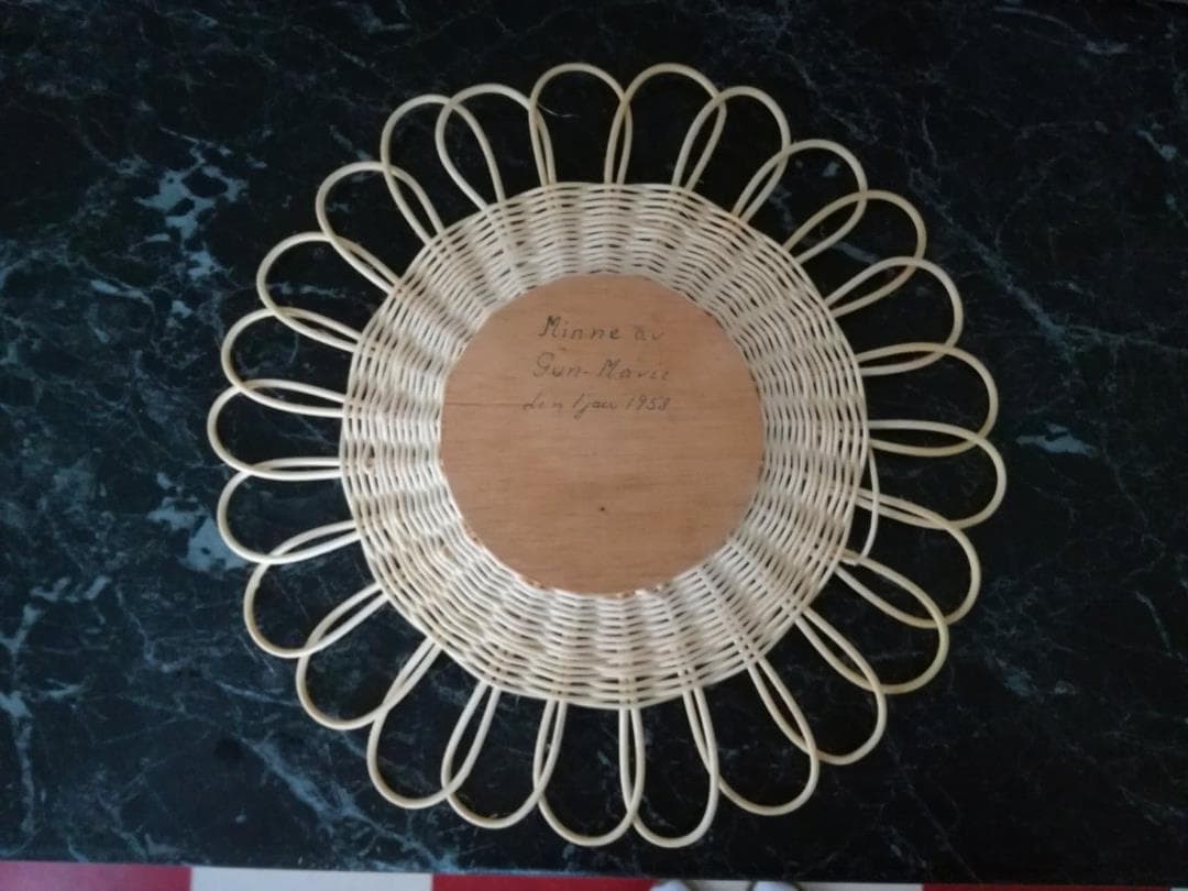 チークと藤のトレイ 北欧 スウェーデン ヴィンテージ