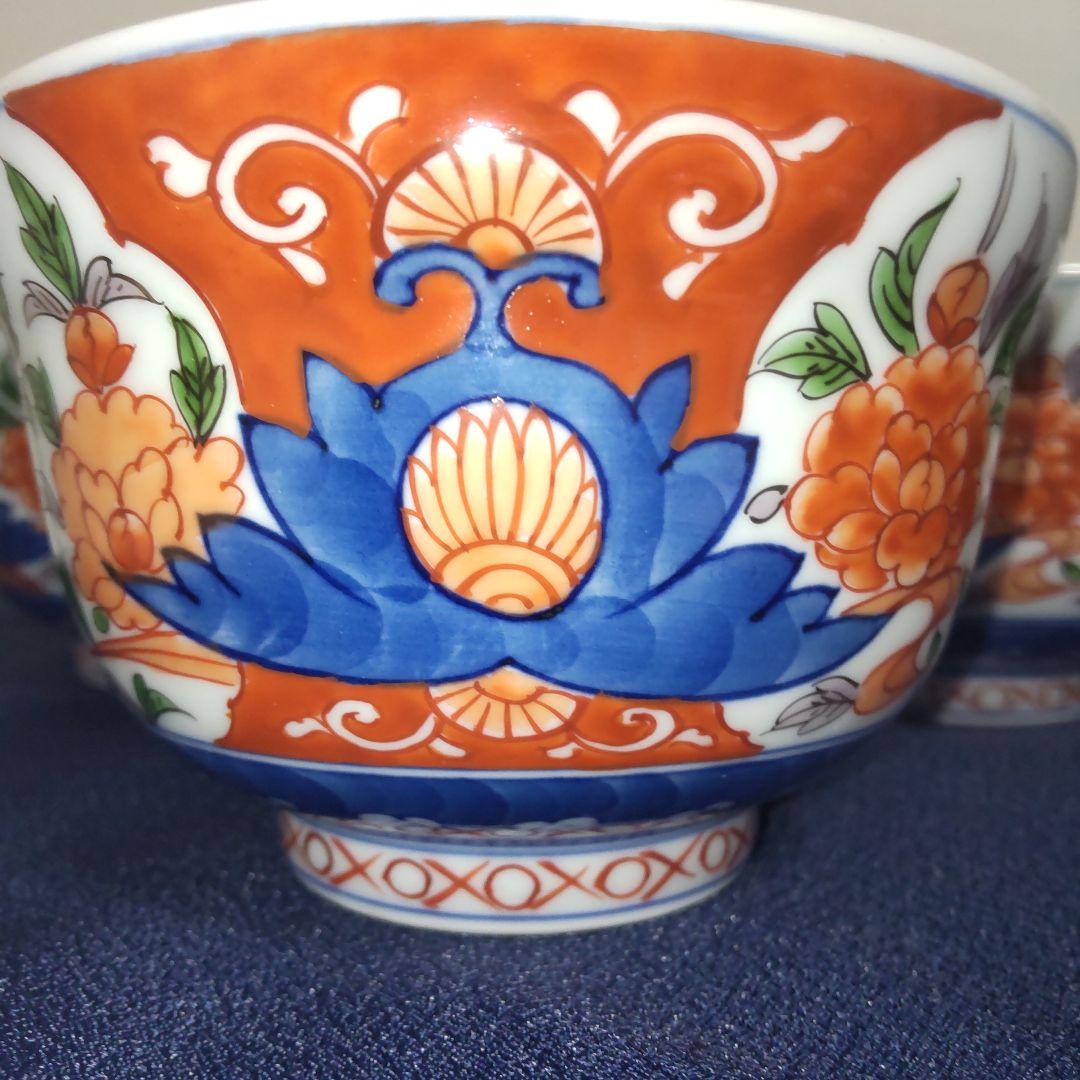 源右衛門 古伊万里 丼 小どん どんぶり 蓋付き 牡丹 染錦 染付 5客 木箱