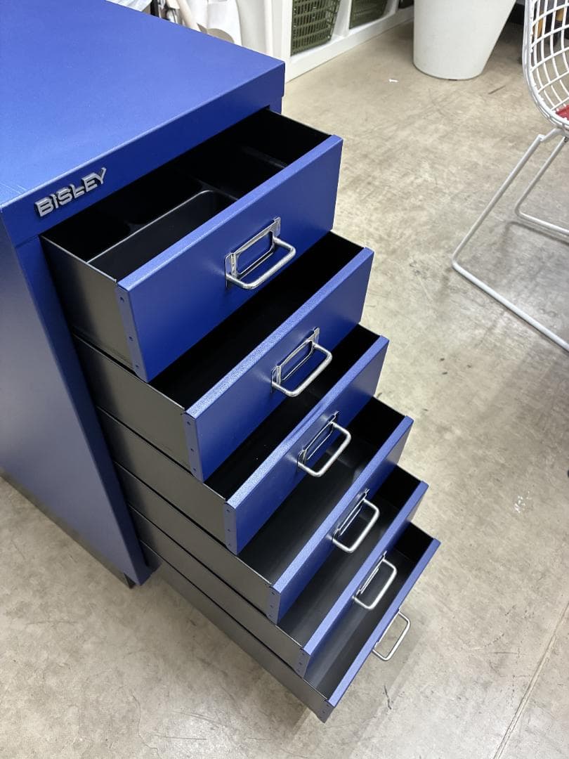 じ*も様 BISLEY　ビスレー A4 キャビネット 引き出し6段 　BLUE