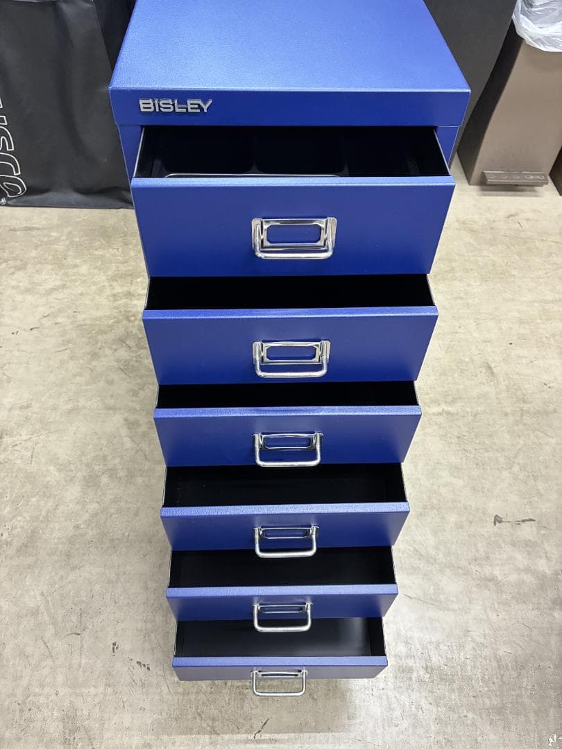 じ*も様 BISLEY　ビスレー A4 キャビネット 引き出し6段 　BLUE