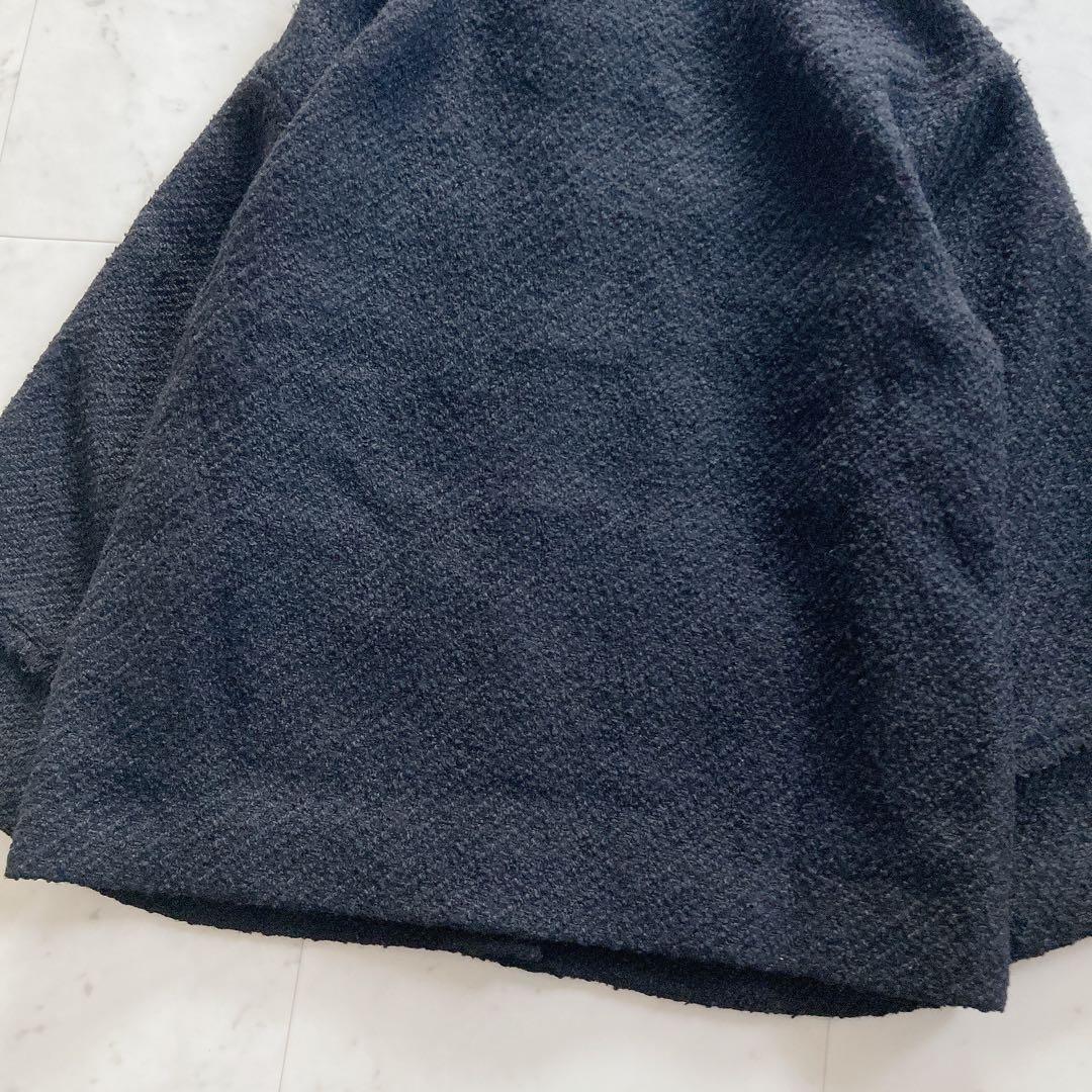 美品　ラウンジドレス　ノーカラー　ツイードジャケット　ブラック