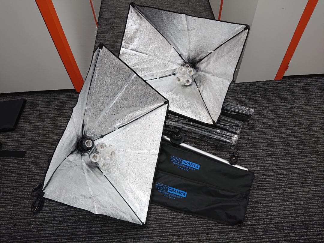 LIGHT CRAFICA スタジオ照明機材セット　キャリングバック付