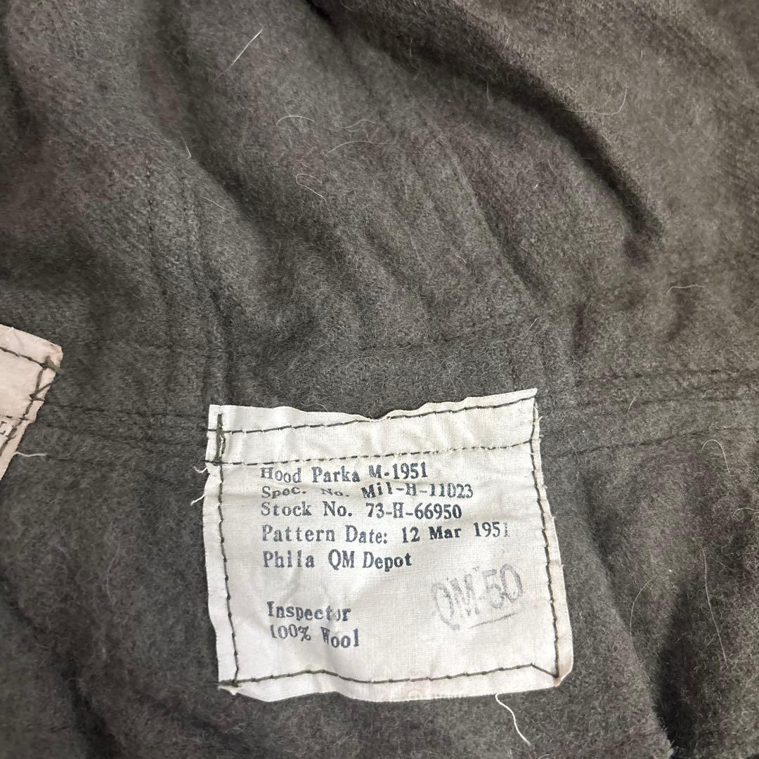 50s 初期型　米軍　実物　M51フード　M1951 PARKA コヨーテファ⑬