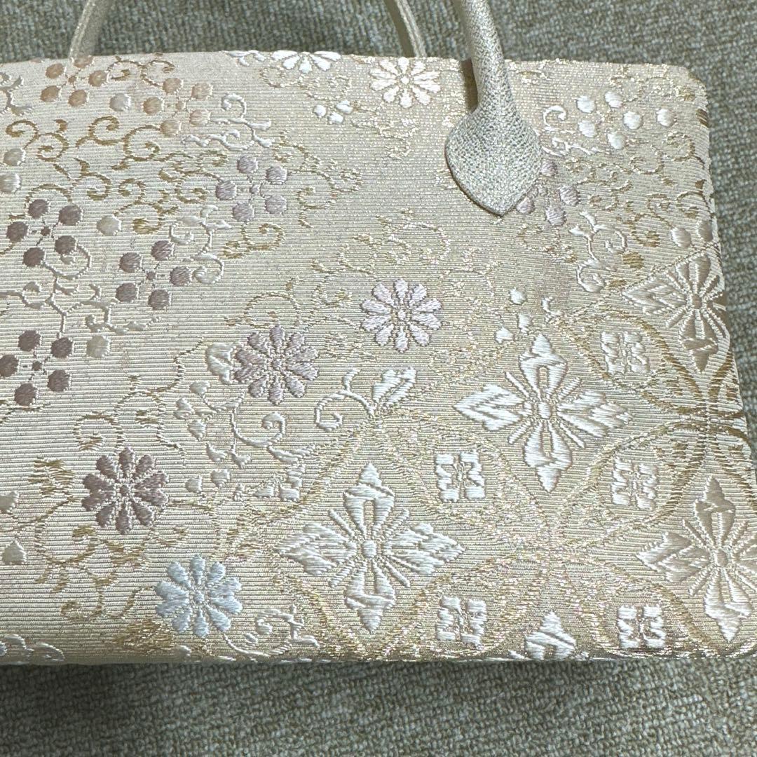 新品未使用 ！！特別セール！！京都 西陣 正絹 帯使用 利休バッグ　251114