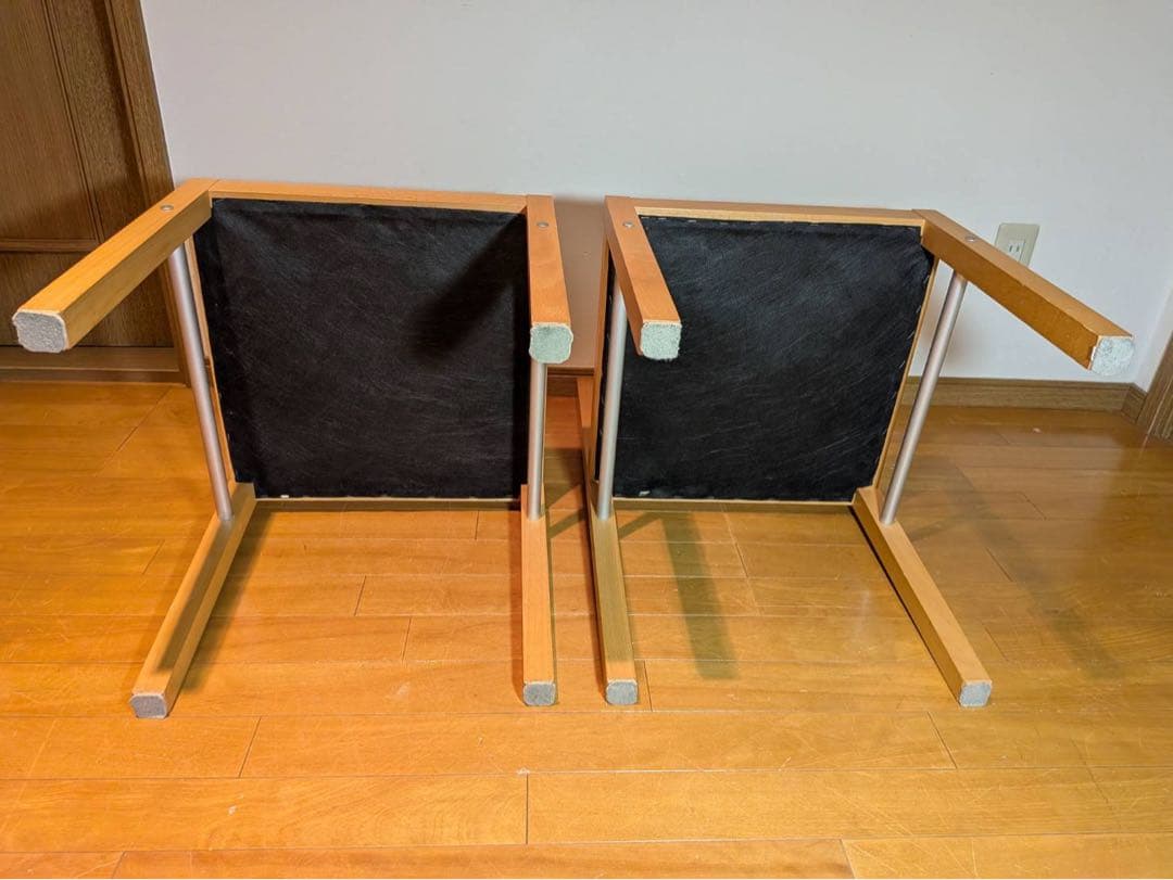 ■送料込■無印 ダイニングチェア ブナ材 木製イス 廃盤品 2脚セット 椅子