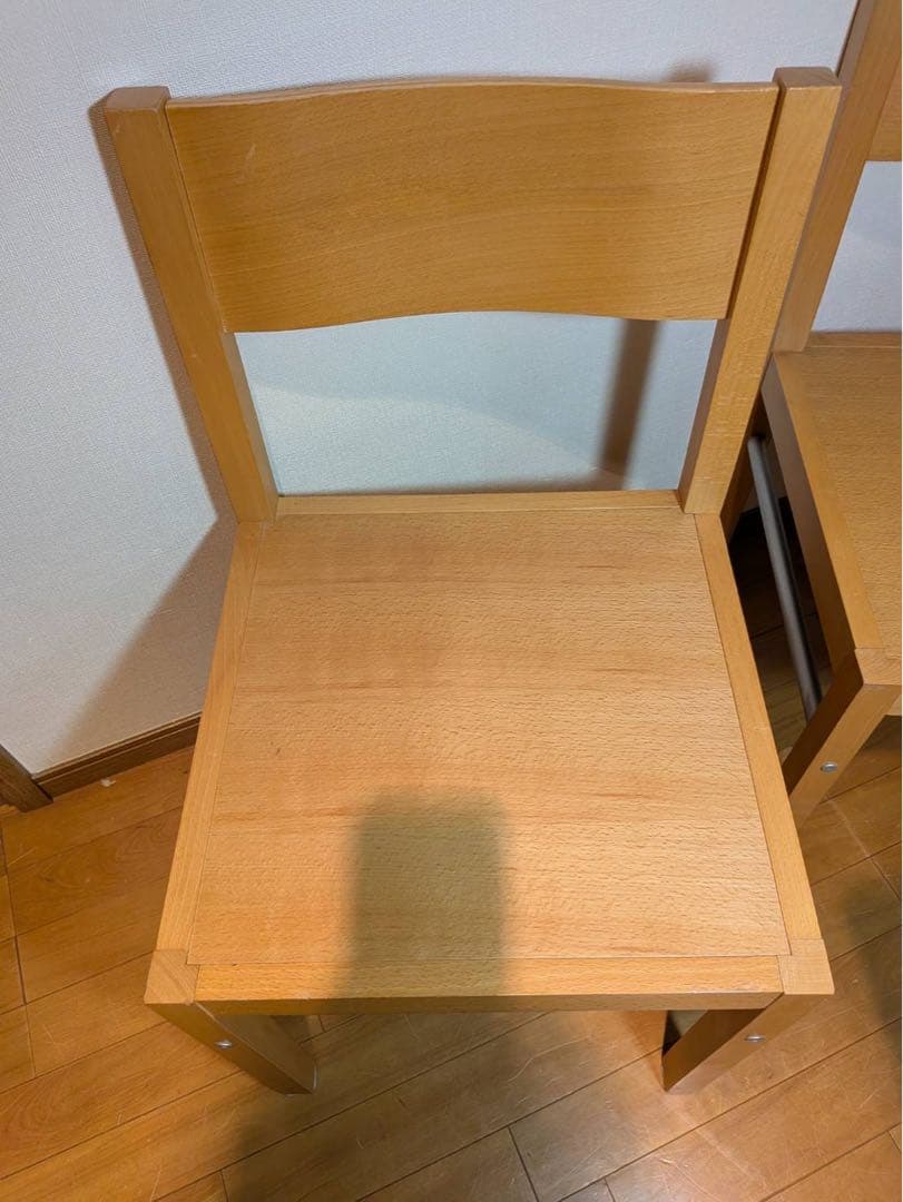 ■送料込■無印 ダイニングチェア ブナ材 木製イス 廃盤品 2脚セット 椅子