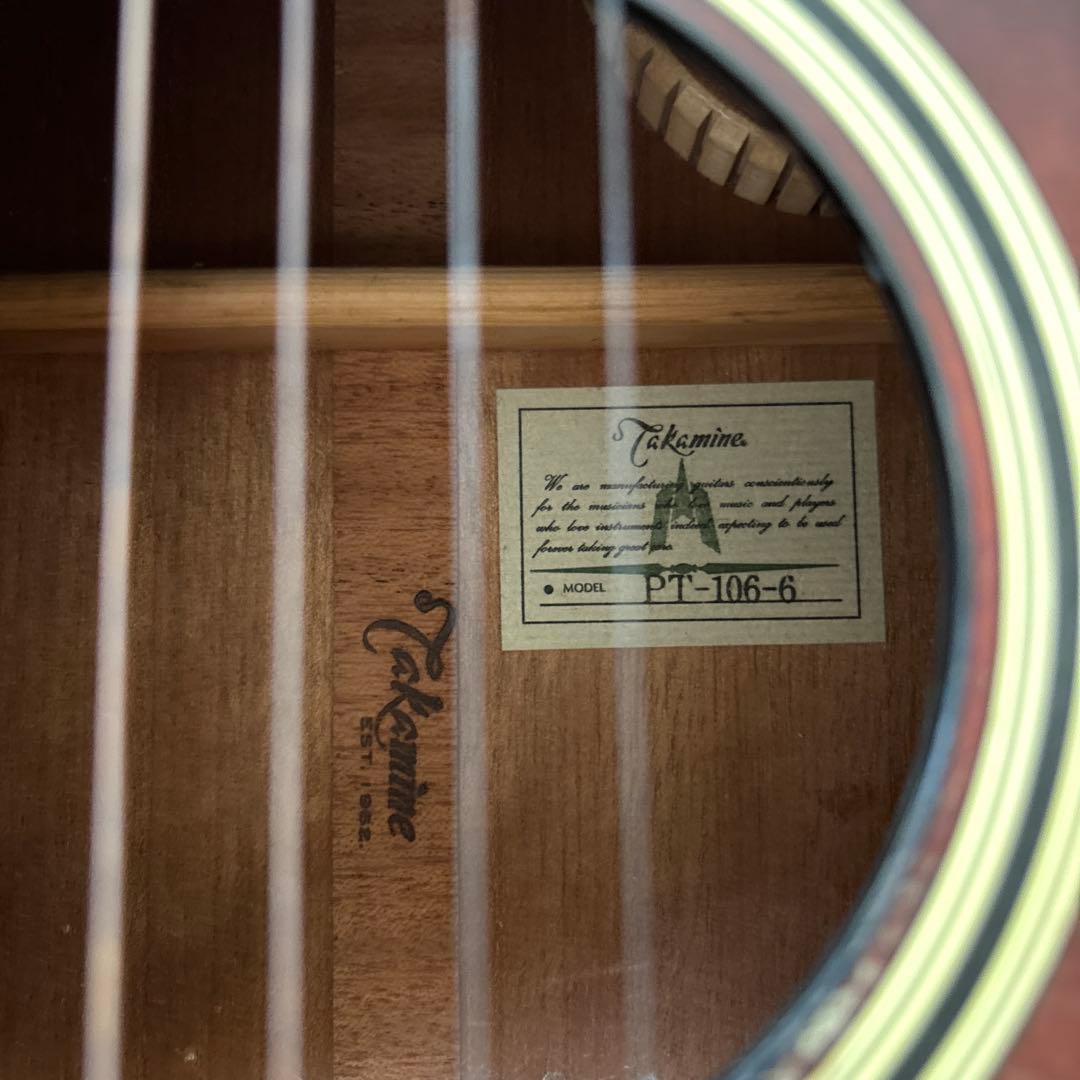 タカミネtakamineアコースティックギター ハードケース付きPT-106-6