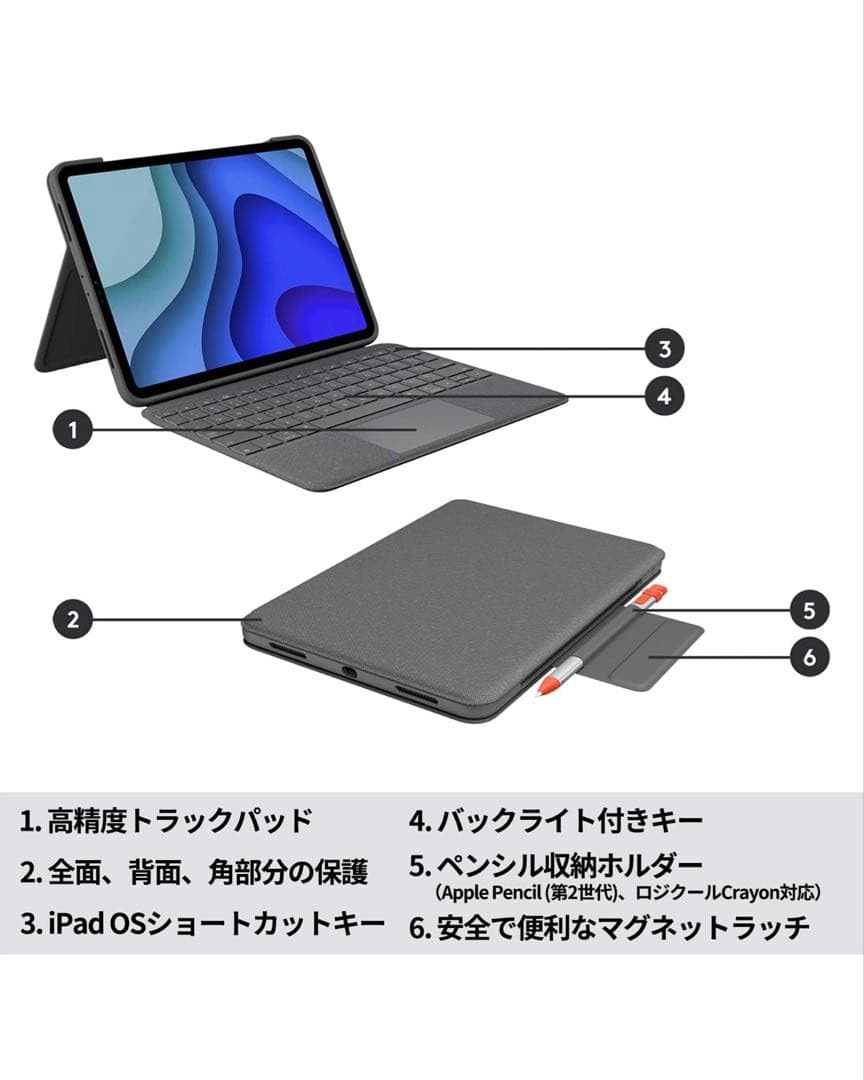 ロジクール iPad Pro 11インチ トラックパッド付き キーボードケース