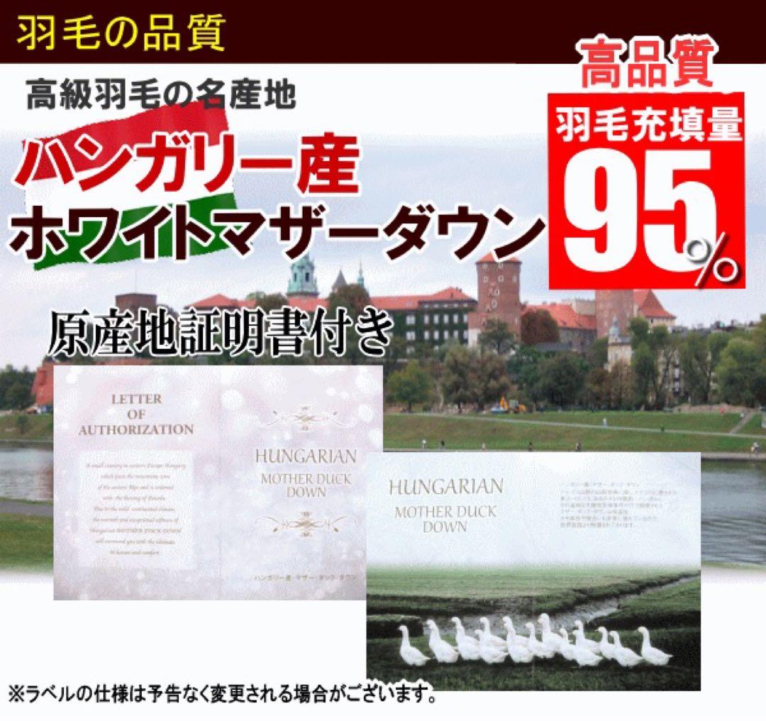 羽毛布団 シングル ホワイトマザーダック 二層 超長綿 22962ブルー