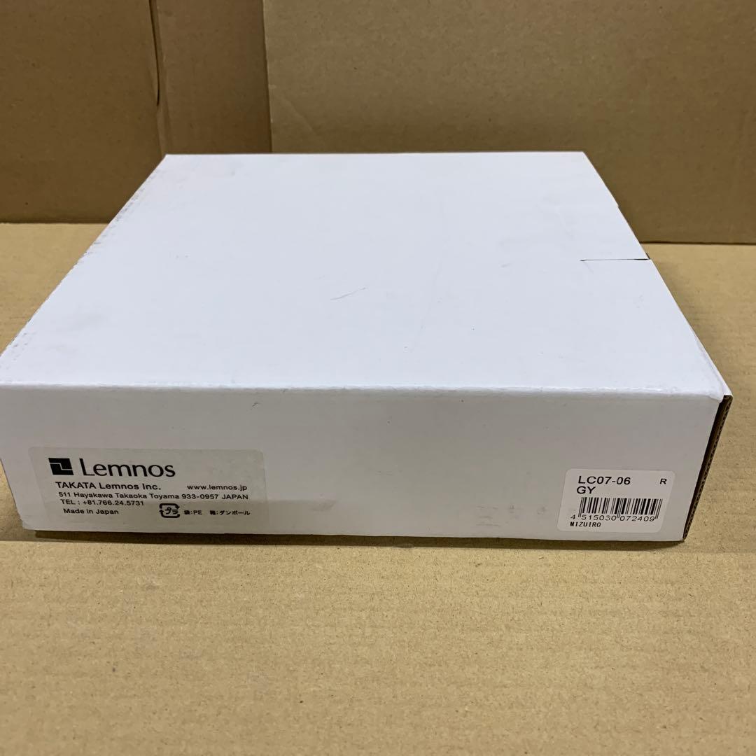 新品　レムノス 掛け置き 電波時計 アナログ ミズイロ アルミ グレー