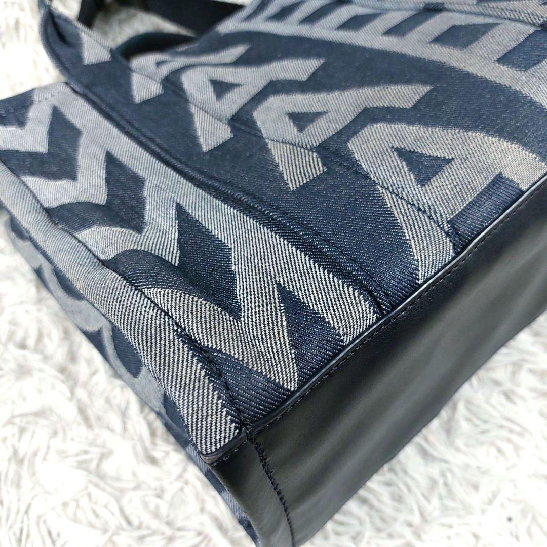 保存袋タグ付 マークジェイコブス モノグラムデニムトート2wayショルダーバッグ