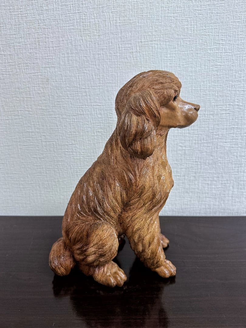スワールウッド　天然無垢材　プードル　木彫り　手彫り　木製　犬の置物