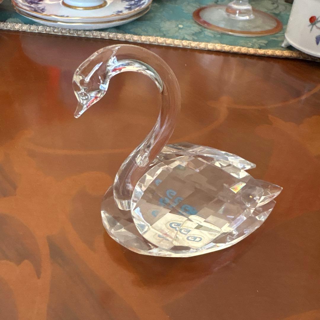 クリスタル 白鳥 置物