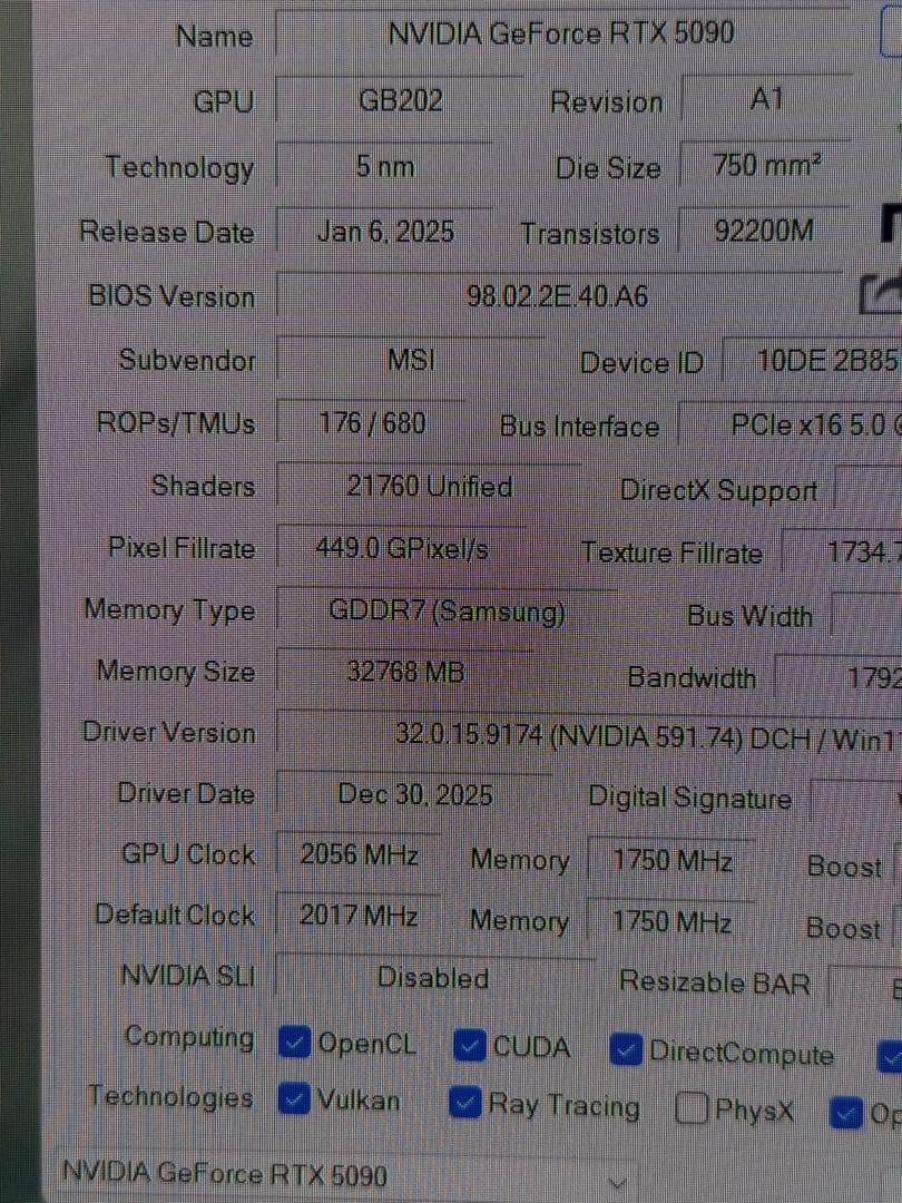 MSI SUPRIM LIQUID RTX 5090 水冷　保証書あり