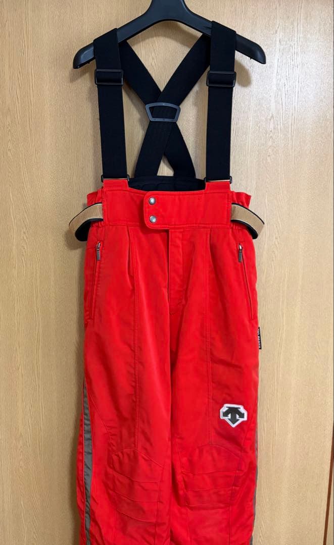 DESCENTE スキーウェア M ホワイト/レッド　手袋付