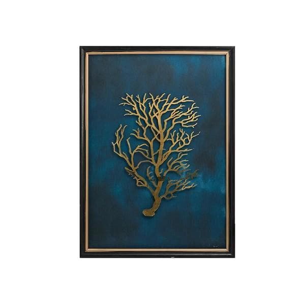 新品未使用　ウォールアート　４枚セット　マリン　ブルー ゴールド　海外インテリア