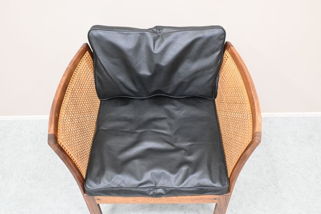 【希少品】C.F.C Silkeborg社製 アームチェア 籐張 ローズウッド