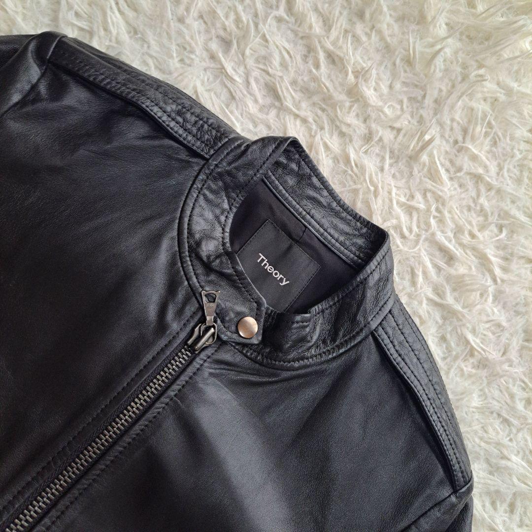 【極美品】【Theory】現行タグ　ラムレザーシングルライダースレザージャケット