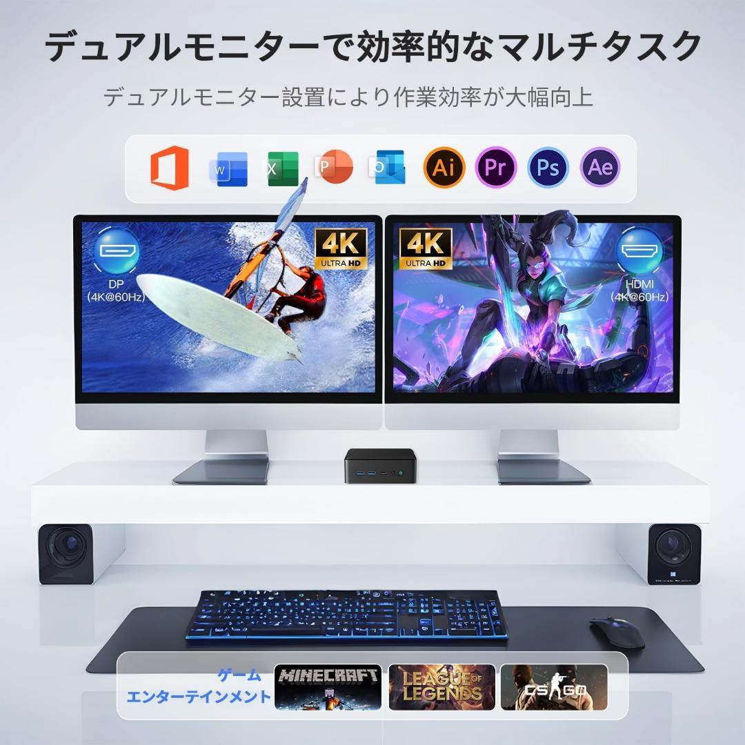RAMメモリ16GB Windows11 ミニPC インテルプロセッサー搭載