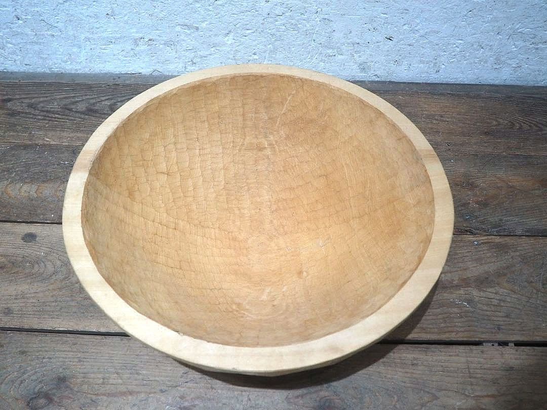 1395 状態の良いこね鉢　捏ね鉢　蕎麦打ち　うどん　古道具　木皿　ボウル　そば