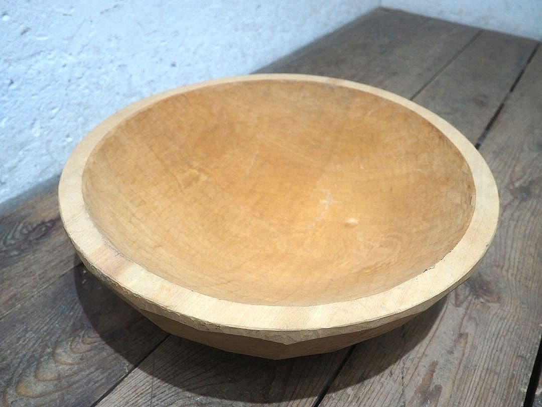 1395 状態の良いこね鉢　捏ね鉢　蕎麦打ち　うどん　古道具　木皿　ボウル　そば