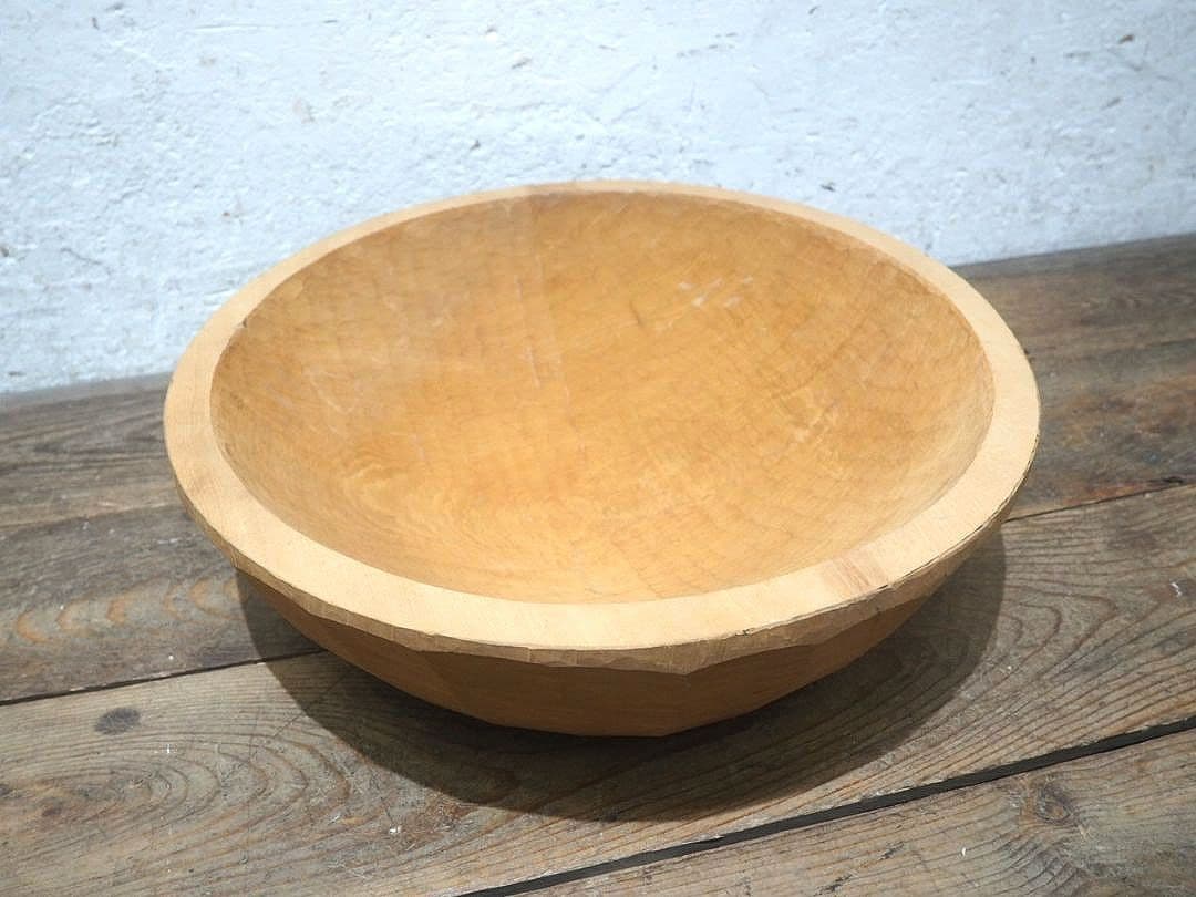 1395 状態の良いこね鉢　捏ね鉢　蕎麦打ち　うどん　古道具　木皿　ボウル　そば