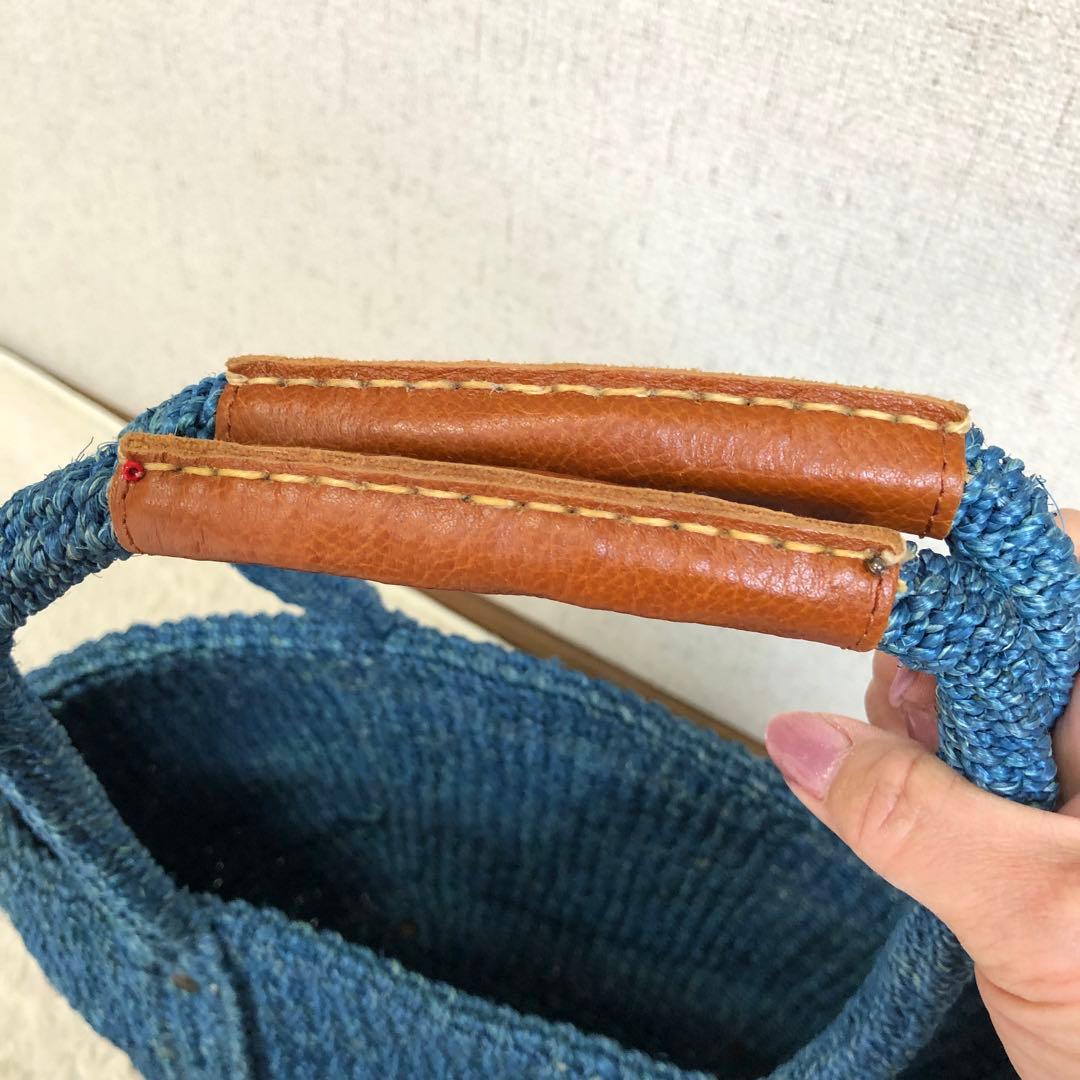 新品未使用　パラスパレス　カゴバック　夏カゴバック取り外しポーチ付　持ち手レザー