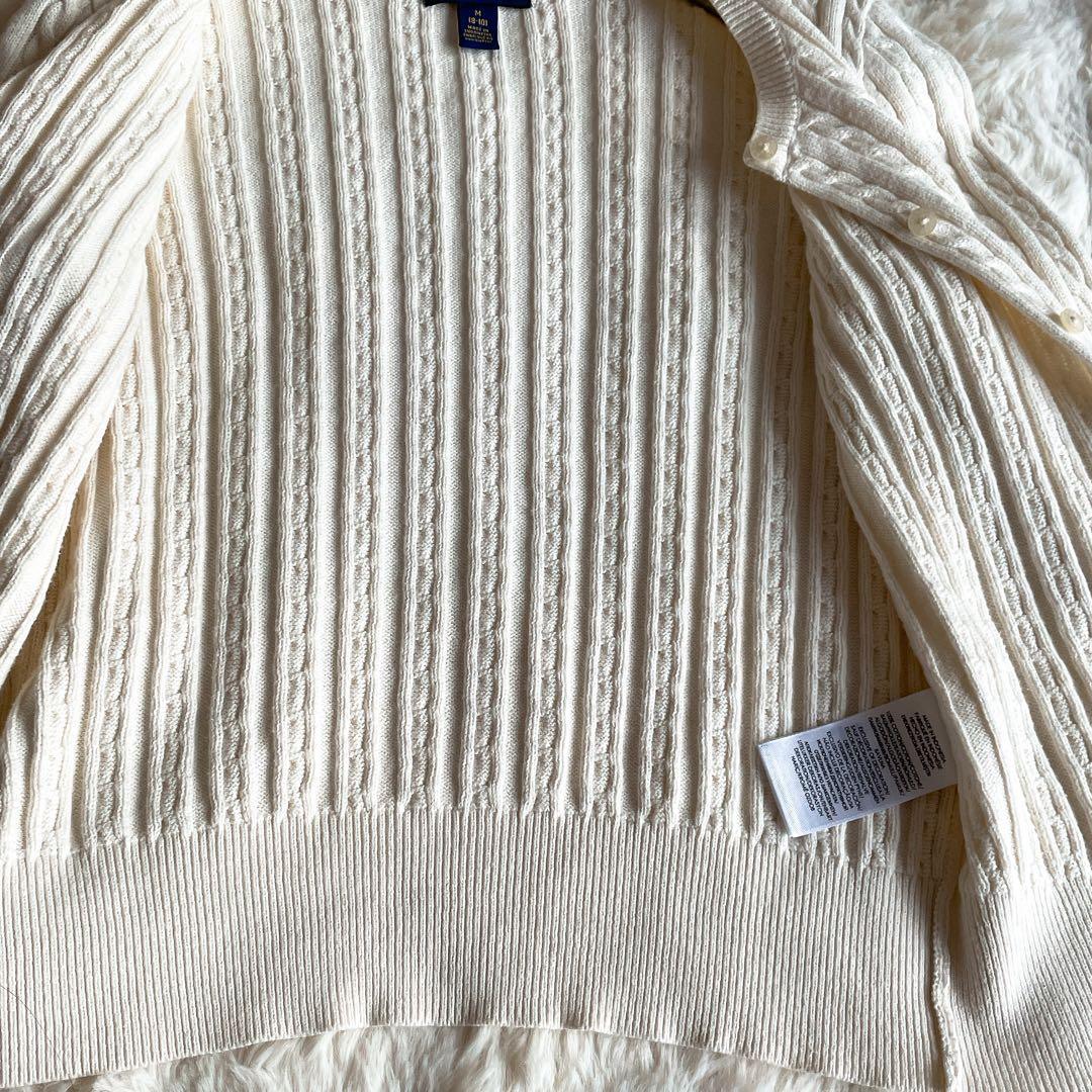 美品✨ポロラルフローレン ケーブルニット カーディガン ポニー アイボリー S